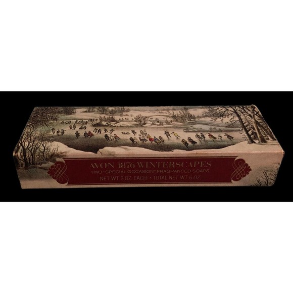 Avon Holiday Hostess soaps 1876 Winterscapes Currier & Ives Design New In Box - Picture 7 of 7